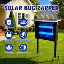 Solar Bug Zapper Outdoor 2000 Sq Ft 4500V Rechargeable Mosquito Fly Killer