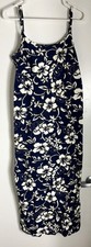 Hilo Hattie Vintage Hawaiian Maxi Dress Blue Floral Sz 8