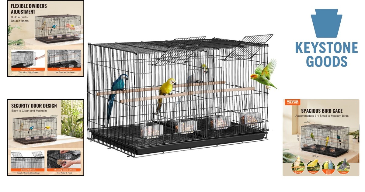 30-Inch Stackable Divider Bird Cage for Parakeets & Small Birds | eBay