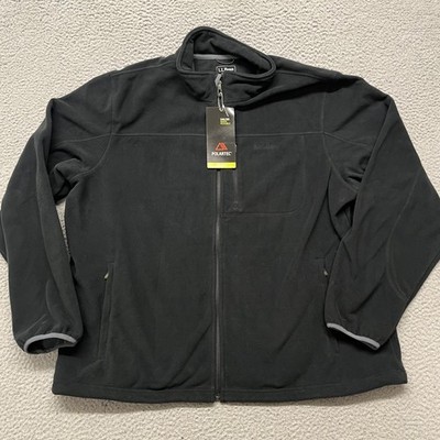LL Bean Jacket Mens XXL Black Polartec Fleece Full Zip Outdoors Gorpcore