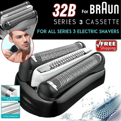 MARKENLOS 1 X Rasierer Scherkopf Kassette Für Braun Series 3 32B 320S 3010S 300S 3020S