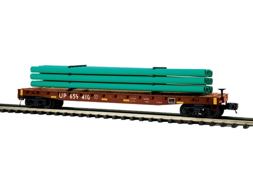 MTH 20-95559 UNION PACIFIC 60' FLATCAR con TUBOS CALIBRE 3 RIELES RD # 659410 | Zustand: New