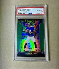 2018 Lamar Jackson Panini Select Concourse #70 Green Prizm /5 (RC) PSA 10 Pop 2