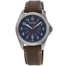 New Victorinox Swiss Army Heritage Quartz Blue Dial Brown Men's Watch 241964