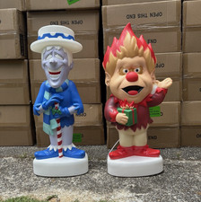 32" Heat and Snow Miser LED Lighted Blow Mold Outdoor Christmas Decor Gemmy New