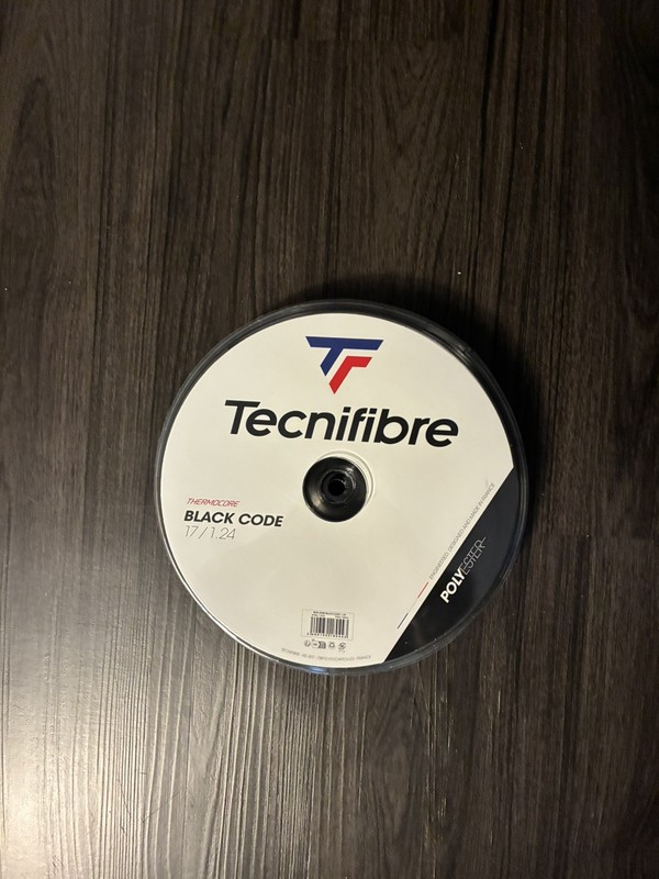 Tecnifibre Black Code 17 Gauge 1.25mm 660' 200m Tennis String Reel Black