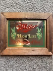 VINTAGE Miller High Life The Champagne of Beers Framed Mirror Sign 11”x13”