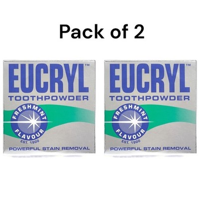 Eucryl Zahnpulver Freshmint 2er Pack leistungsstarke Fleckenentfernung Zahnaufhellung
