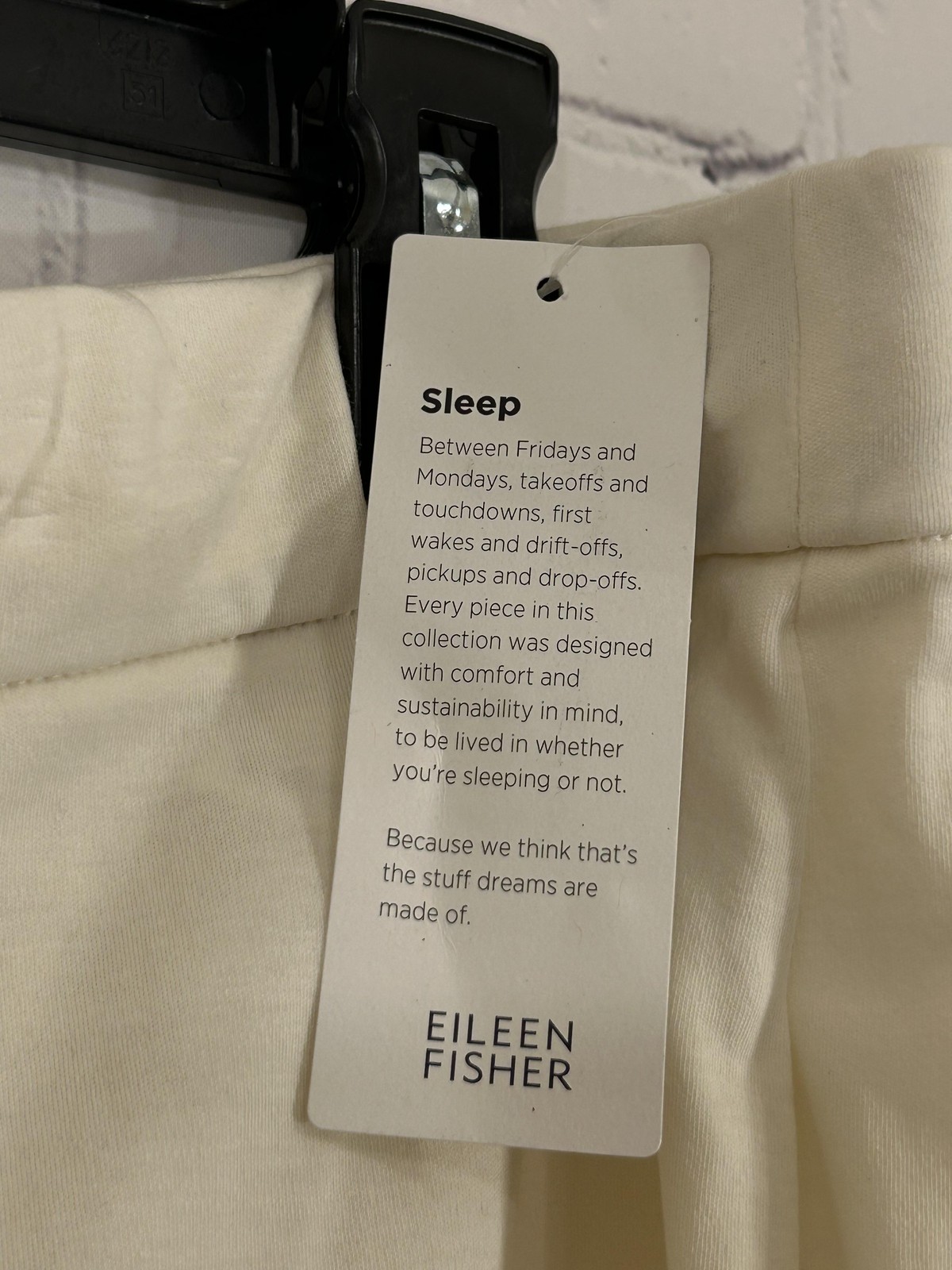 Eileen Fisher Pajama Pants Womens XL Off White Slouchy Sleep Organic Cotton NEW thumbnail 3