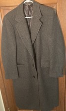 Vintage Baskin Men’s Charcoal Gray Wool Overcoat USA Made XL