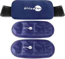 Reusable Hot & Cold Gel Pack Set,2× 10”×5” Packs + 36” Strap, Back Knee Shoulder