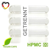 Empty Capsules Separate &bull; Vegan HPMC Size 00 Empty Capsules &bull; Separate Halves