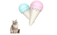 3PCS Ice Cream Shaped Catnip Balls, Snack Healthy Rotatable Treats Toys Kitten