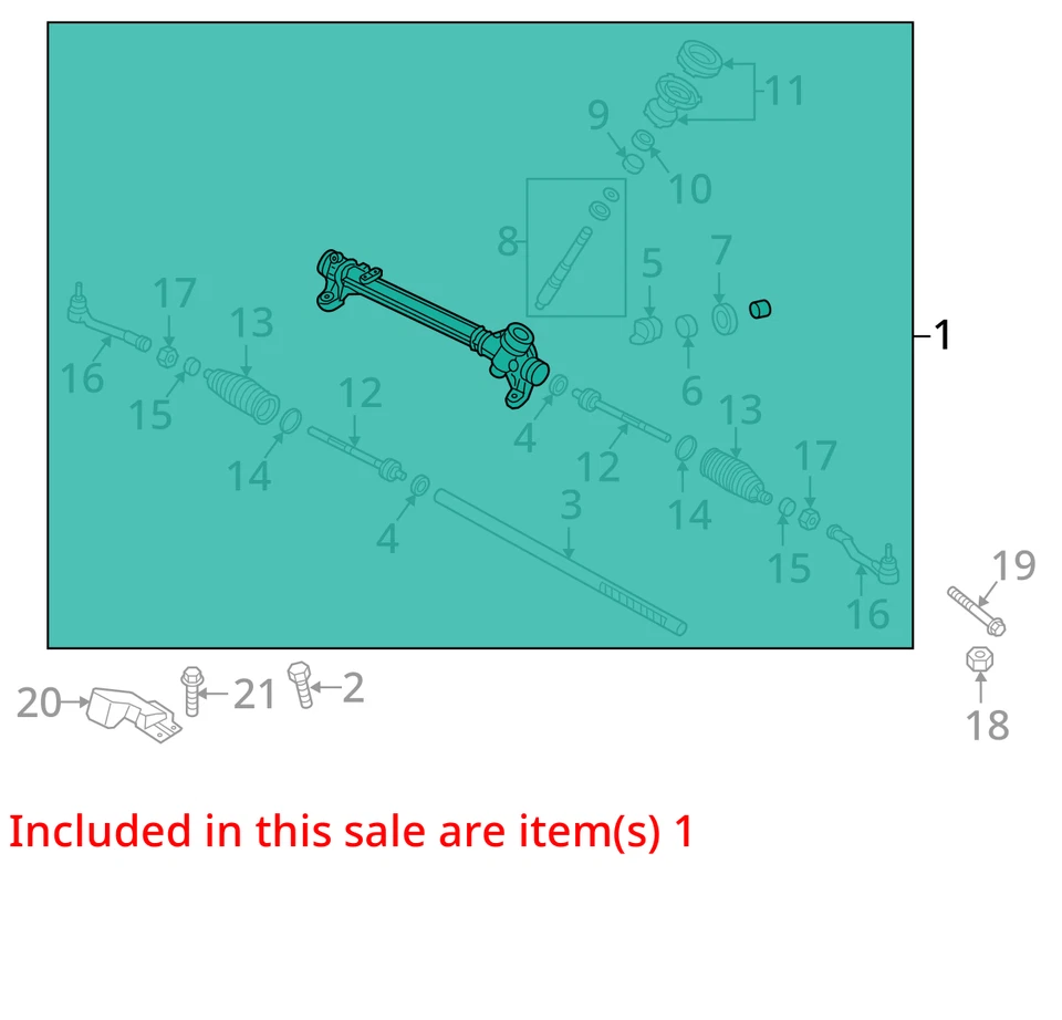 Kia Optima 2016 cremallera de dirección y piñón OEM 100 k millas - LKQ406801555 Foto 3 de 4