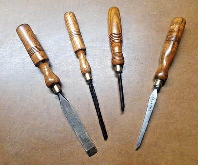 4 x Vintage festere Meißel Holzbearbeitung Sheffield England Tischlerwerkzeuge Hand