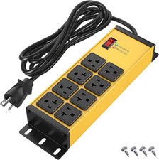 Power Strip 20 Amp Heavy Duty Surge Protector 12 Gauge 6FT Metal Housing