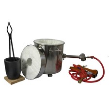 Forno di fusione a propano 6KG con crogioli, pinze e guanti, forno per metalli