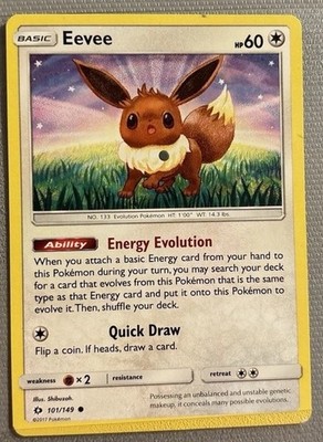Pokémon Eevee Regular Common 101/149 SM Base Set 60HP Basic Evolution