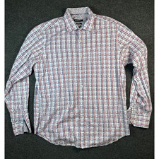 Bugatchi Mens Classic Fit Plaid Button Down S...