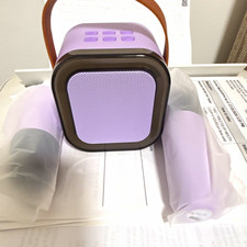 Portable Karaoke System Karaoke Machine Purple Speaker with 2 Microphones