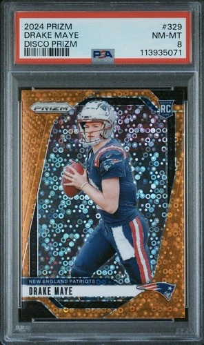 2024 Panini Prizm - Drake Maye PSA 8 #329 Disco Prizm (RC)