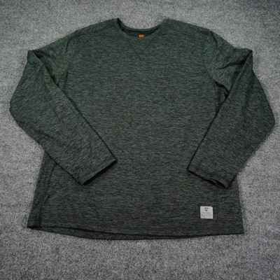 Rugged Elements Mens Large Green Heather Durable Utility Stretch Long Sleeve Cre