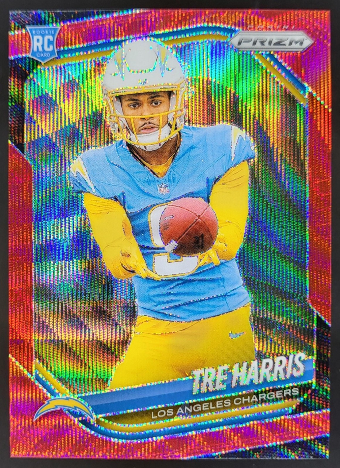 2025 Panini Prizm Tre Harris Red Wave /149 #371 RC Los Angeles Chargers BT4
