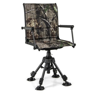 Swivel Hunting Chair w/ 4 360° Adjustable Legs Folding Silent Swivel Blind Chair