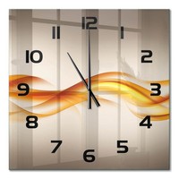 Hochwertige Wanduhr Aus Glas Glasuhr Wellenabstraktion Schwarze Zeiger 60X60 Cm