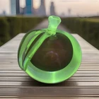 Murano Vaseline Glow Apple Alfredo Barbini Sommerso w Gold Flecks from Italy VTG