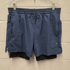 Mack Weldon Stratus Active Performance Shorts Size Large lined Navy blue