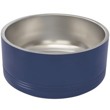 64 oz Stainless Steel Dog Bowl, Navy Blue Insulated Pet Food Water Bowl, Large