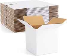 Eupako 6X6X6 Cardboard Box 30 Pack White Cube Corrugated Small Shipping Boxes 