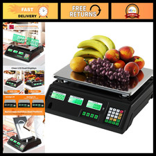 Digital Price Computing Scale 88lb/40kg, Stainless Steel Platform, Dual LCD Disp