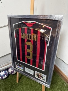 Paolo Maldini Signed And Framed Ac Milan Home Shirt With COA