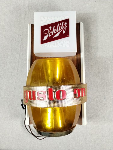 1960s Schlitz Rotating Lighted Beer Barrel Sign Motor Works - FOR PARTS - AS IS