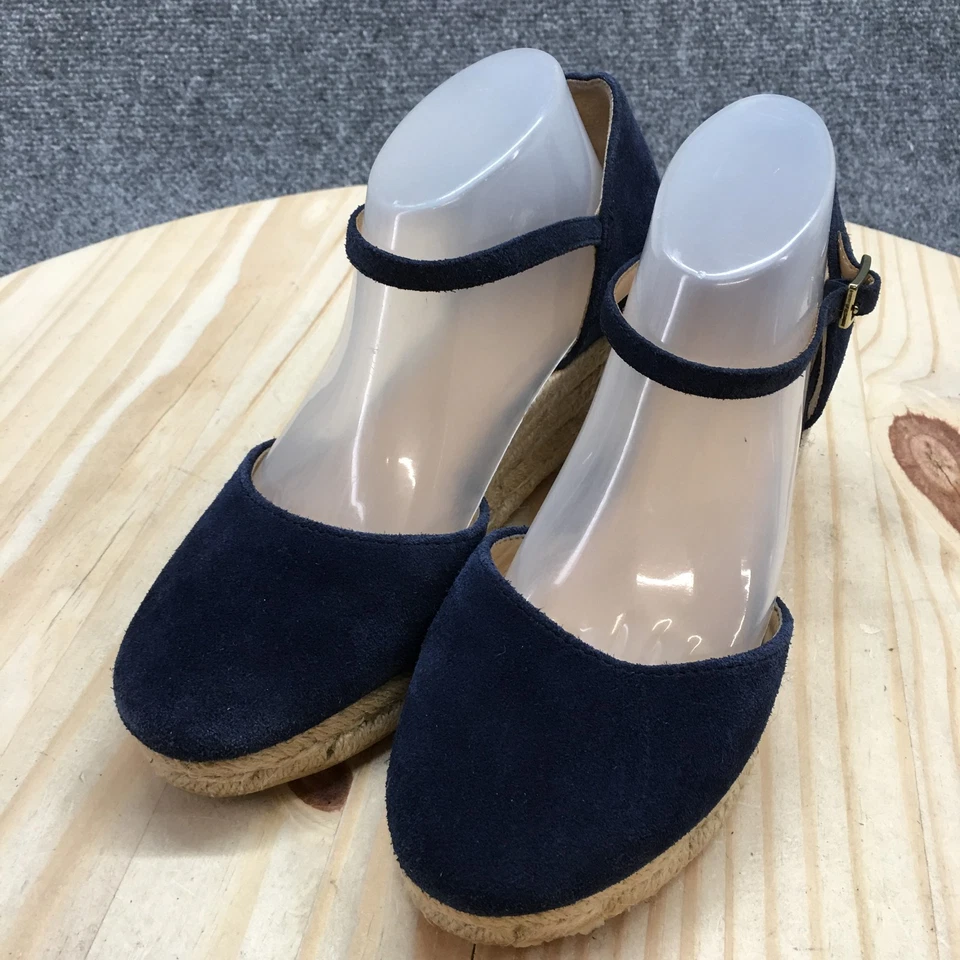 Sandalia Talbots para mujer 5M azul Lyndsay correa alpargata cuña bomba gamuza Foto 3 de 4