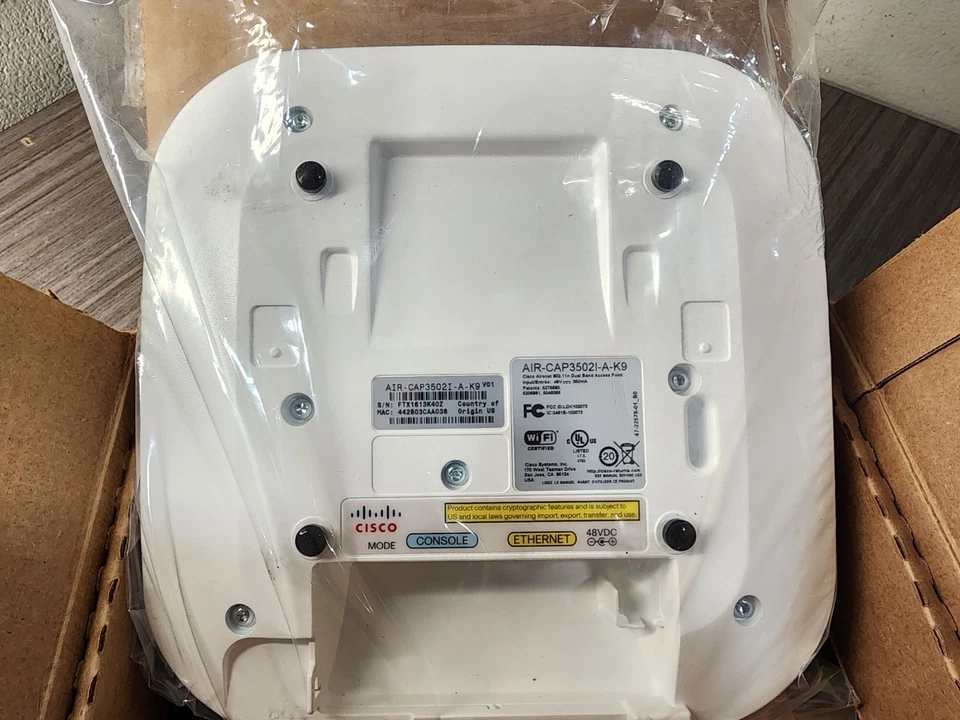 CISCO AIR-CAP3502I-A-K9 DUAL BAND 5GHz 2x3 802.11n Wi-Fi ACCESS POINT - Image 2 of 4