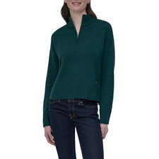 DKNY Women's Quarter-Zip Sweater Size L Green