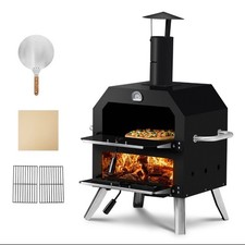 Outdoor Pizza Oven Wood Fired Pizza Maker Chimney Pizza Peel Stone Cooking Grill