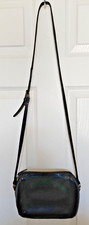 VTG Liz Claiborne Small Black Smooth Embossed Leather Crossbody Shoulder Bag