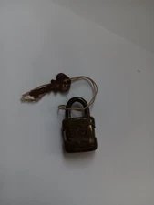 Antique Reese Mini Brass Padlock With Key  Old Trunk Chest Lock Box Safe Vintage