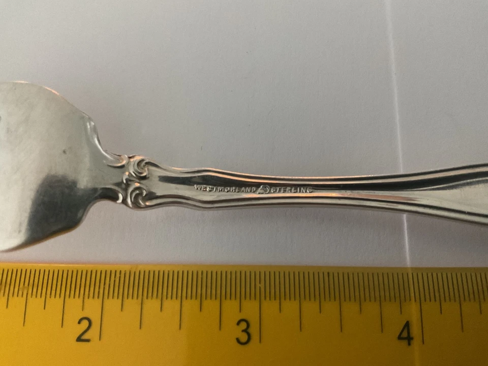 "Tenedor de ensalada de plata esterlina sólida GEORGE & MARTHA de Westmoreland 6"" pulgadas" Foto 3 de 4