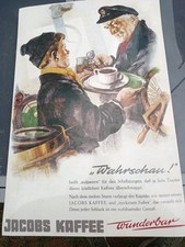 Jacobs Kaffee - "WAHRSCHAU" - Emailleschild Werbeschild Emaille Werbung wie neu