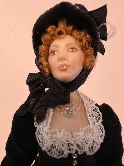 Dollhouse Miniature, Artist, Artisan, Terri Davis Lady Doll, Porcelain, 12th - Image 3 of 4