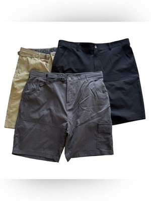 Gerry Mens Venture Shorts Set Size 40 Adjustable Waist Black Gray Khaki Tan NWOT