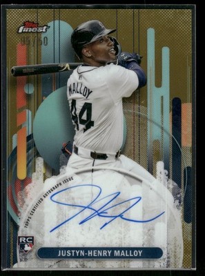 2025 Finest #FA-JMA Justyn-Henry Malloy #/50 Autographs Gold
