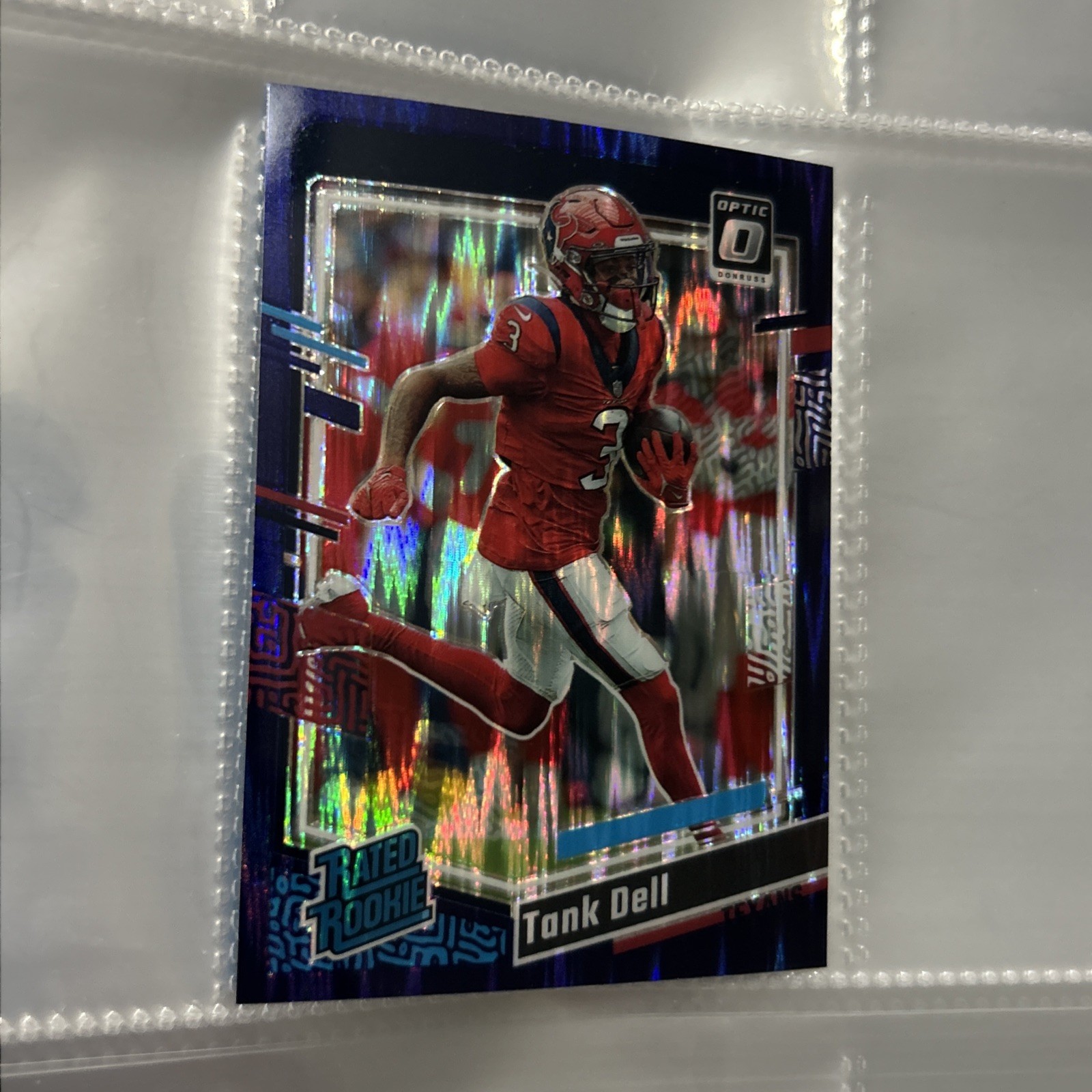 2023 Donruss Optic Rated Rookie Tank Dell #245 Texans Purple Shock Prizm