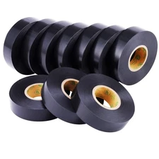 Lichamp 10-Pack Black Electrical Tape Waterproof, 3/4 in x 66ft, Industrial G...