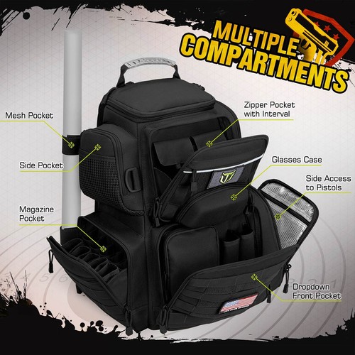 TIDEWE Zaino Tactical Range con Divisore Rimovibile, Zaino per Pistola con... - Foto 5 di 7